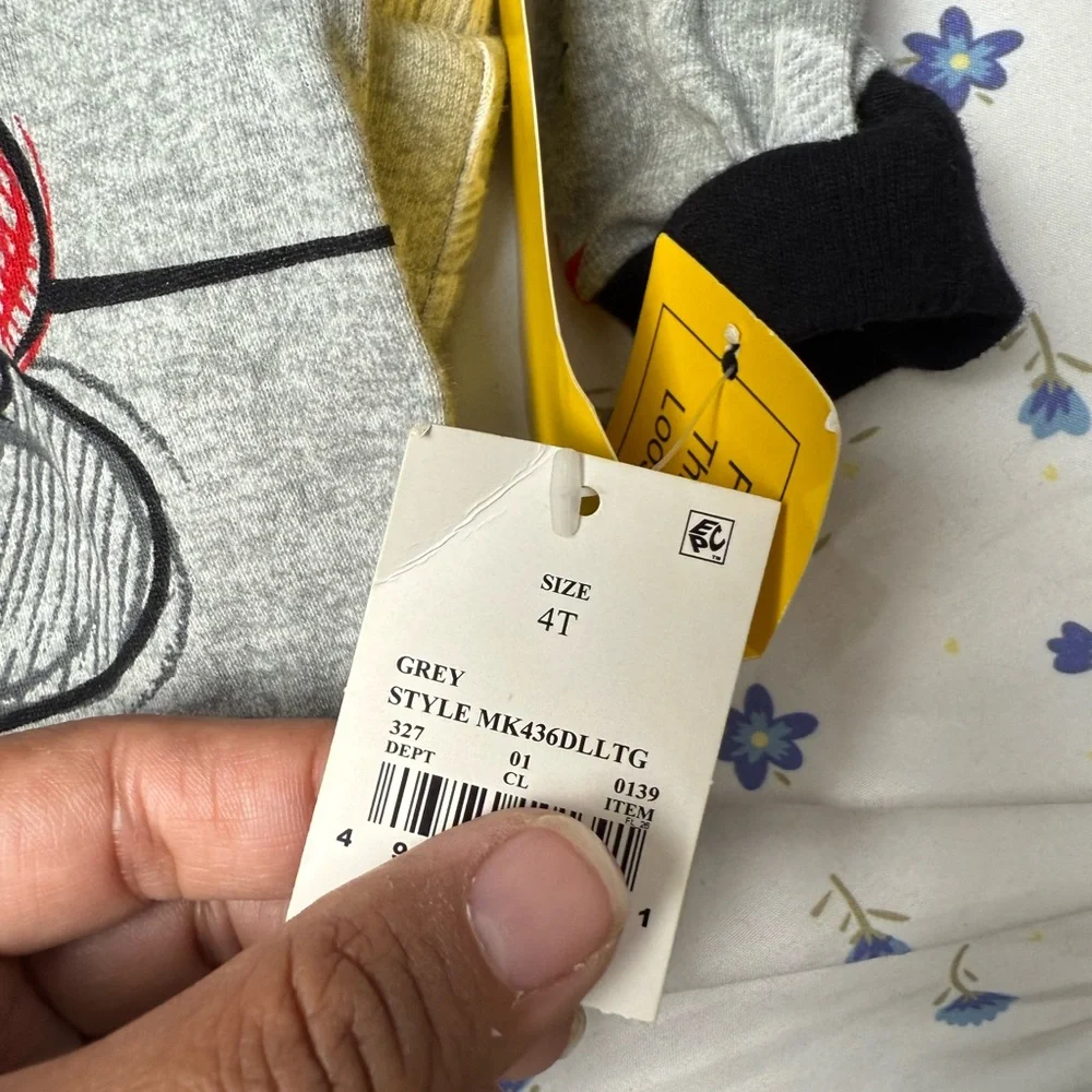 Disney Mickey Mouse Gray Pajama Set with Red and Black‎ Accents